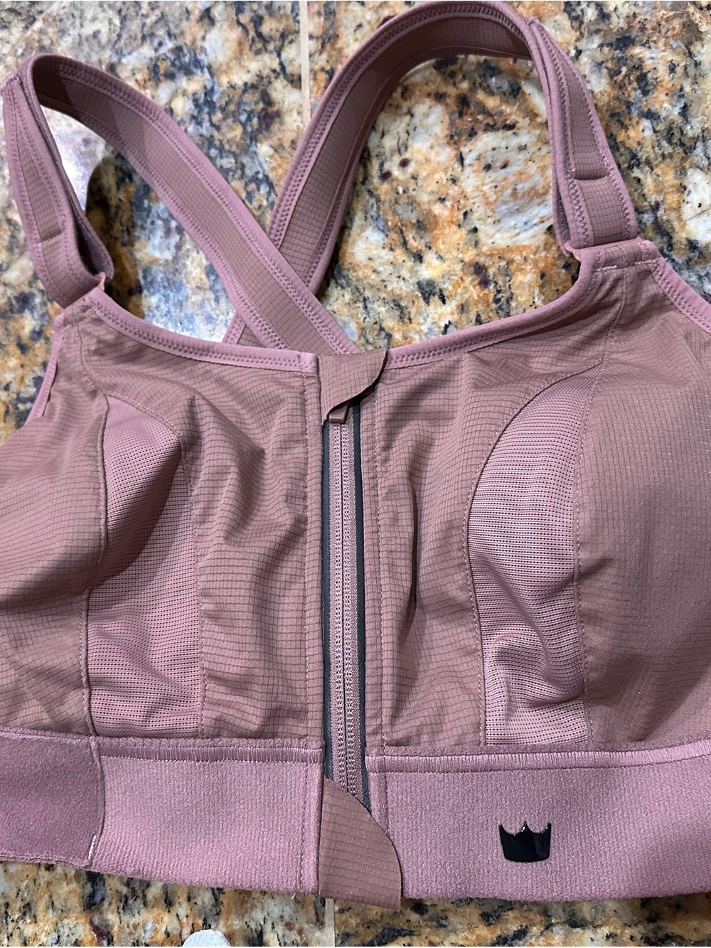 SHEFIT 2LUXE New Without Tags- Women’s Front-Zip Sports Bra - Mauve Pink
